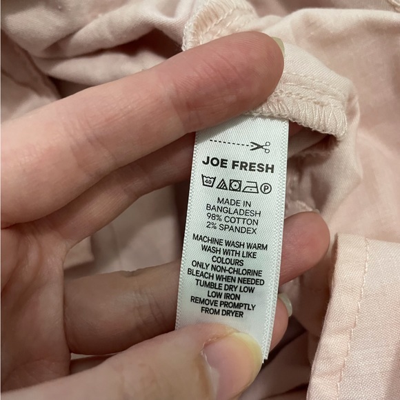 Joe Fresh BNWT pink cotton high waisted pants 16 - Picture 6 of 8